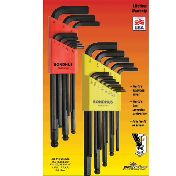 美國Bondhus波頭六角端L型扳手HLX10SG