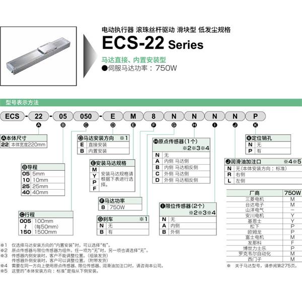 CKD喜開理電動執行器（無馬達型）滑塊型ECS-22-40025-EM8NNNNN