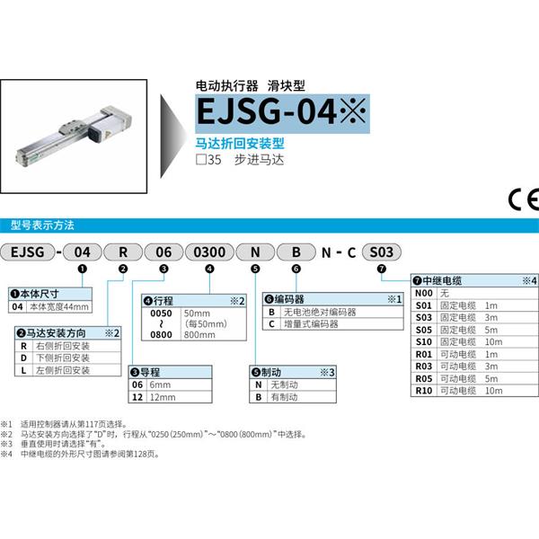 CKD喜開理電動執行器（無馬達型）滑塊型EJSG-04E12L0800BCN-CS03