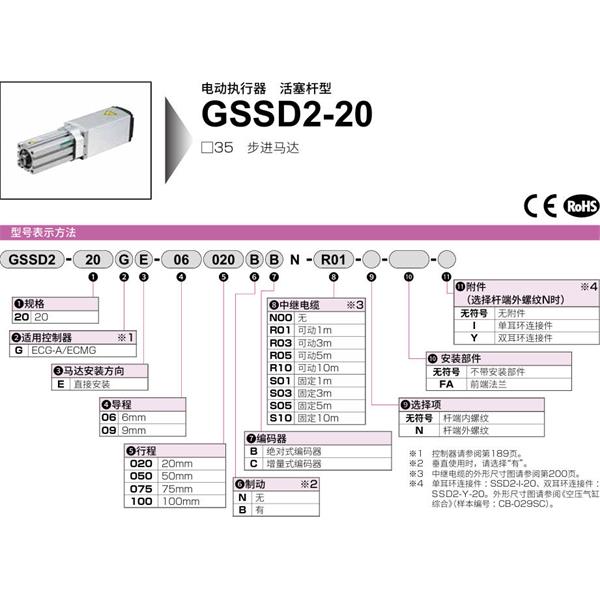 CKD喜開理電動執行器（無馬達型）活塞型GSSD2-20GE-06100BC-S10