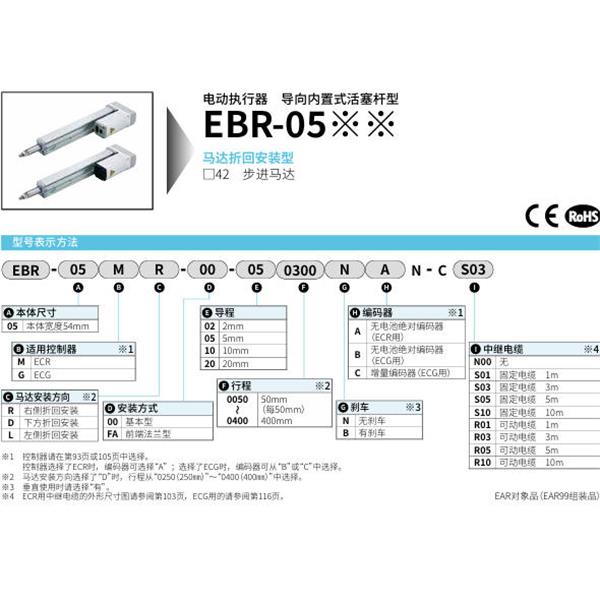 CKD喜開理電動執行器導向內置式活塞桿型EBR-05MR-00-020050NAN