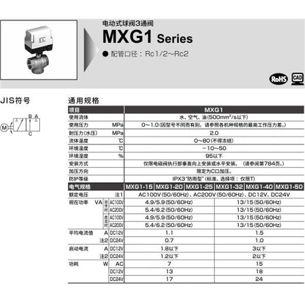 CKD喜開理電動(dòng)式球閥2?3通閥MXG1-25-E-1
