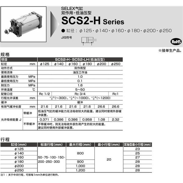 CKD喜開理SELEX氣缸SCS2-H-FA-200B-50-JY