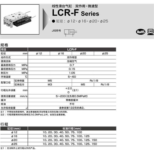 CKD喜開(kāi)理線性滑臺(tái)氣缸LCR-F-20-20-F2H1-R-S506DTN